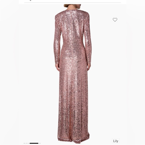 NEW AKRIS Silk Sequined Gown Front Slit Special Occasion Dress Size 2 Glam - Picture 3 of 12